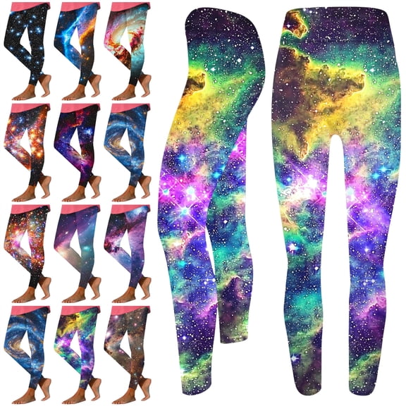 lcziwo High Waisted Leggings for Women Tummy Control Yoga Pants Full Length Workout Tight Bottoms Multicolor S