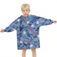 thumbnail image 3 of Blue Baseball Silhouette Pattern Blanket Hoodies for Kids 6-13YR Oversize Wearable Blanket Hoodies for Boys Girls Teens, 3 of 7