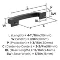 thumbnail image 3 of Amerock Incisive 3-3/4 inch (96mm) Center-to-Center Matte Black Cabinet Pull, 10 Pack, 3 of 4