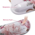thumbnail image 4 of Wrist Rest Support for & Keyboard Set, Peony Ergonomic Mousepad Non-Slip Rubber Base Home/Office Pain Relief & Easy Typing Cushion with Neoprene Cloth & Raised Memory Foam, White, 4 of 7