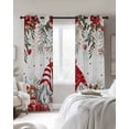 thumbnail image 2 of Red Floral Valentine's Day Black Out Curtains 63 Inch Long, Room Darkening Draperies Curtains Panels, Gnomes Botanical Gifts Farmhouse Thermal Curtain for Bedroom Living Room 52"x63" 2 Panels, 2 of 8