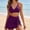 Purples, variant on Women's High Waisted Bikini Sets Deep V Two Piece Swim Skirt with Drawstring 2026 Solid Color Bathing Suit,Purples,XXL