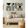 thumbnail image 4 of SHENIFY Black Abstract Boho Wall Art 16x24in3pcs Neutral Framed Wood Geometric Wall Decor Mid Century Modern Minimalist Bohemian Bedroom Decor Canvas Prints Ready To Hang for Living Room, 4 of 8