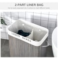thumbnail image 6 of HOMCOM Bamboo Laundry Basket, Collapsible Laundry Hamper, Gray, 6 of 8