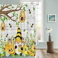 thumbnail image 3 of Fabric Shower Curtain, Bee Gnome Honey Honeycomb Sunflowers Grass Tree Wood Grain Shower Curtains with 12 Hooks Waterproof Machine Washable Bath Curtains for Bathroom, 48x 72in, 3 of 6