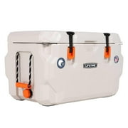 Lifetime 65 qt Bear-Resistant Camping Cooler, Premium High Performance, Ice Retention, Hard Cooler, 75 Can Capacity, Pumice and Orange (91061)