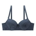 thumbnail image 1 of Monfince Women's Sexy Lace Bra Underwire Balconette Unlined Plus Size, Dark Blue, 95C, 1 of 6