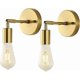 thumbnail image 1 of Aplique de pared de latón ZHAOCHENG estilo retro vintage industrial E27 dorado, 1 of 4