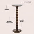 thumbnail image 2 of JONATHAN Y Monroe 24.25" Rustic Farmhouse Spindle Wood Drink Table and Decorative End Table with White/Beige Marble Round Top, Dark Brown, END3005C, 2 of 5
