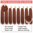 thumbnail image 3 of WEIF-18 Inch Box Braids Crochet Hair 144 Strands Medium Bohemian Braids Hair Pre-looped 8 Packs Copper Red Synthetic Braiding Hair Extension for Women (350#), 3 of 4