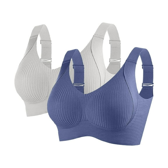 Roncen 2-Piece Women's Sports Wireless Bra Underwear Everyday Underwear Sports Bra