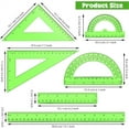 thumbnail image 2 of Scheam Green Clear Ruler Math Set,Plastic Drafting Ruler,Includes Protractor Triangle Rulers 12 Inch 6 Inch Straight Ruler,Geometry Measuring Tool for Classroom Office Home 6 Pcs, 2 of 7