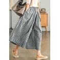 thumbnail image 2 of SOMER Women's Capri Plaid Pants Elastic Waist Gingham Wide Leg Palazzo Pants, 2 of 5