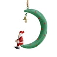 thumbnail image 1 of Decoración De Hierro Forjado Para Árbol De Navidad, Divertido Papá Noel Sentado En La Luna, Decoración Colgante Para El Hogar Advancent HA041696-02, 1 of 6