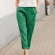 thumbnail image 1 of Karight Womens Casual Cotton Tapered Capri Cargo Pants Loose Elastic Waist Ankle Cropped Trouser with Pockets, 1 of 8