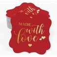 thumbnail image 2 of Inkdotpot Real Gold Foil Bracket Shape Paper Hang Tags Made With Love Wedding Favor Tags Pack Of 50, 2 of 7