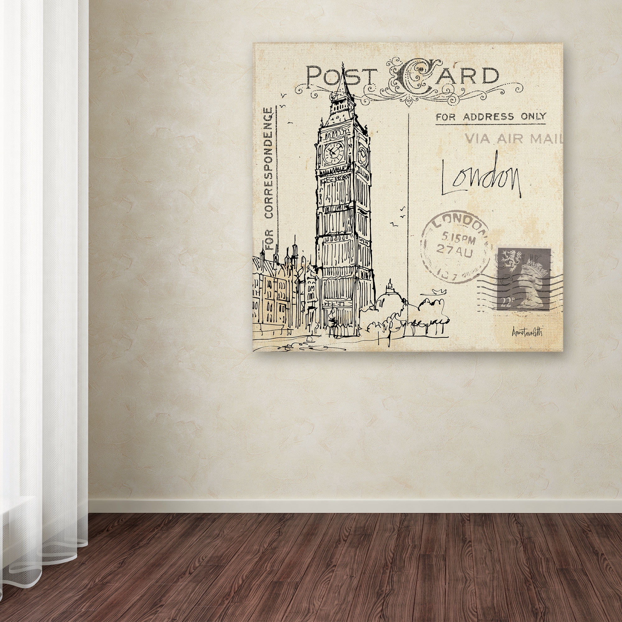 Trademark Fine Art "Postcard Sketches II" Canvas Art by Anne Tavoletti