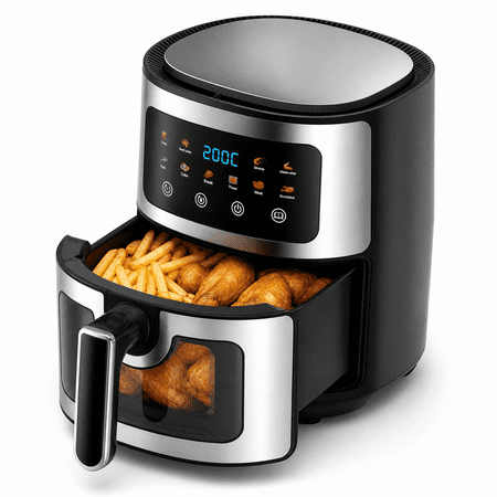 Asoricing Air Fryer, Compact Airfryer for Quick & Easy Meals in Minutes, Touchscreen Controls, Nonstick, 1500W, 9L, Black