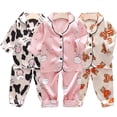 thumbnail image 2 of Conjunto de pijamas para niños, ropa de dormir de Pascua, Top de manga larga con conejo de dibujos animados + traje de pantalón, conjuntos de ropa para niñas pequeñas, 2 of 4