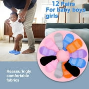 12 Pairs Kids Non Slip Socks Grip Ankle Sticky Toddler Socks for 1-4/5-10 Years Old Boys Girls Infant Baby Children