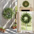 thumbnail image 5 of O Leaf Wreath, 24Inch Artificial Greenery Wreath With Os For Front Door, Wall Decor, Spring, Summer, Farmhouse, Home, Indoor, Outdoor, 5 of 7