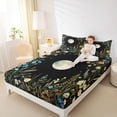thumbnail image 4 of Homewish Cute Country Floral Full Size Sheets,Rustic Plant Bed Sheets,Black Green Blue Sheet Sets For Adults,Ultra Soft Home Decor,4pcs, 4 of 7