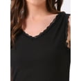 thumbnail image 5 of DARING DIVA Lace Trim Tank V Neck Sleeveless Undershirt S Black, 5 of 7