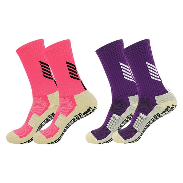 2 pares de calcetines deportivos antideslizantes con agarre de goma antideslizante para fútbol, rugby, baloncesto, correr, yoga