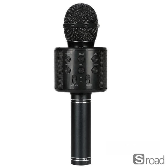 5-in-1 Wireless Bluetooth Karaoke Microphone With Speaker, Portable PA System With Voice Effects For Home Party Singing & Meetings,Gold