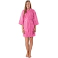 thumbnail image 3 of Lightweight Thigh Length Waffle Kimono Bridesmaids Spa Robe, 3 of 4