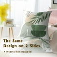 thumbnail image 6 of Green Boho Throw Pillow Covers 20X20 Inch Set of 2 Mid Century Modern Leaf Pillowcase Soft Accent Cushion Covers for Sofa Couch Bed Decor, 6 of 6