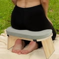 thumbnail image 3 of Miumaeov Meditation Bench, Foldable& Ergonomic Meditation Stool, Wooden Meditation Stool with Cushion Used as a Yoga Bench, Prayer Bench, 3 of 12