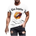 thumbnail image 2 of TaTaai T-Shirt Imprimé pour Hommes Manches Courtes Col Rond Ample Léger pour Printemps Été Sport Cadeau, 2 of 5