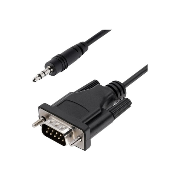 StarTech 3ft 1m DB9 to 3.5mm Serial Cable for Serial Device Configuration RS232 DB9 Male to 3.5mm for Calibrating via Audio Jack