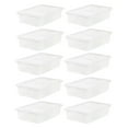 thumbnail image 1 of IRIS USA 28 Quart Plastic Storage Box Container with Lid, Clear (10-pack), 1 of 6