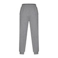 thumbnail image 5 of SERTG Men's Casual Pants Solid Color Straight Leg Pants Fashion Spring Fall Linen Cotton Men's Trousers Jogger Pants(Dark Gray,S), 5 of 5