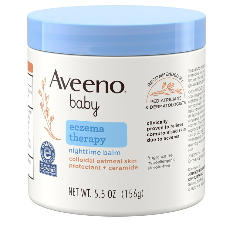 Aveeno Baby Eczema Therapy Nighttime Balm, Colloidal Oatmeal + Ceramide,  5.5 oz