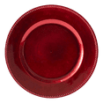 thumbnail image 4 of Beaded Plastic 13 Inch Charger Plates w/ Napkin Rings & White Napkins - Set of 6 (Red), 4 of 8