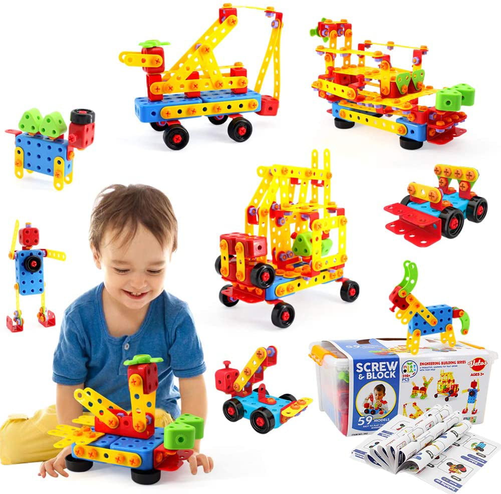 70 PCS Tiles Early Educational & Development Toys Building Toys for Toddlers Girls and Boys Gifts 2 Building Blocks 