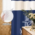 thumbnail image 3 of No Hook Shower Curtain, Nautical Anchor Shower Curtains for Bathroom with See Through Top Window, Navy Blue Coastal Marine Minimalist Rope Waterproof & Washable Bath Curtain Extra Long 72"x96", 3 of 9