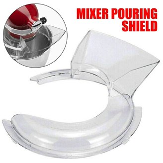 FIRJOY Pouring Shield For KitchenAid 4.5 & 5 Quart Tilt-Head Mixers (Stainless Steel Bowls ONLY) - Clear