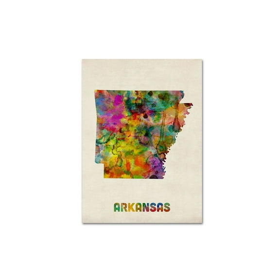 Trademark Fine Art "Arkansas Map" Canvas Wall Art by Michael Tompsett