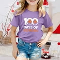 thumbnail image 2 of PMVFHDE T-Shirt pour Filles T-Shirts Graphiques Hauts d'Été Basiques pour Fille Tunique T-Shirt pour Fille Garçon et Fille Mode Décontractée Imprimé Col Rond Manches Courtes T-Shirt Haut Violet, 4-5 Ans, 2 of 4
