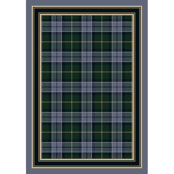 Milliken Design Center Area Rug MAGEE PLAID EMERALD LAPIS II Magee Plaid 07006 7' 7" x 7' 7" Rectangle