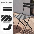 thumbnail image 5 of Orithm 3-Piece Folding Patio Bistro Set, 2 Chairs & 1 Table, Weather Resistant Outdoor Furniture for Yard, Garden, Porch, Balcony, 5 of 9