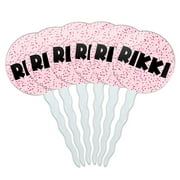 Rikki Cupcake Picks Toppers - Set of 6 - Pink Speckles