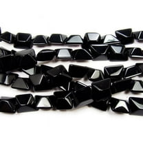 14x16mm 12 Inches Black Glass Faceted Nugget Beads Genuine Gemstone Natural Jewelry Making