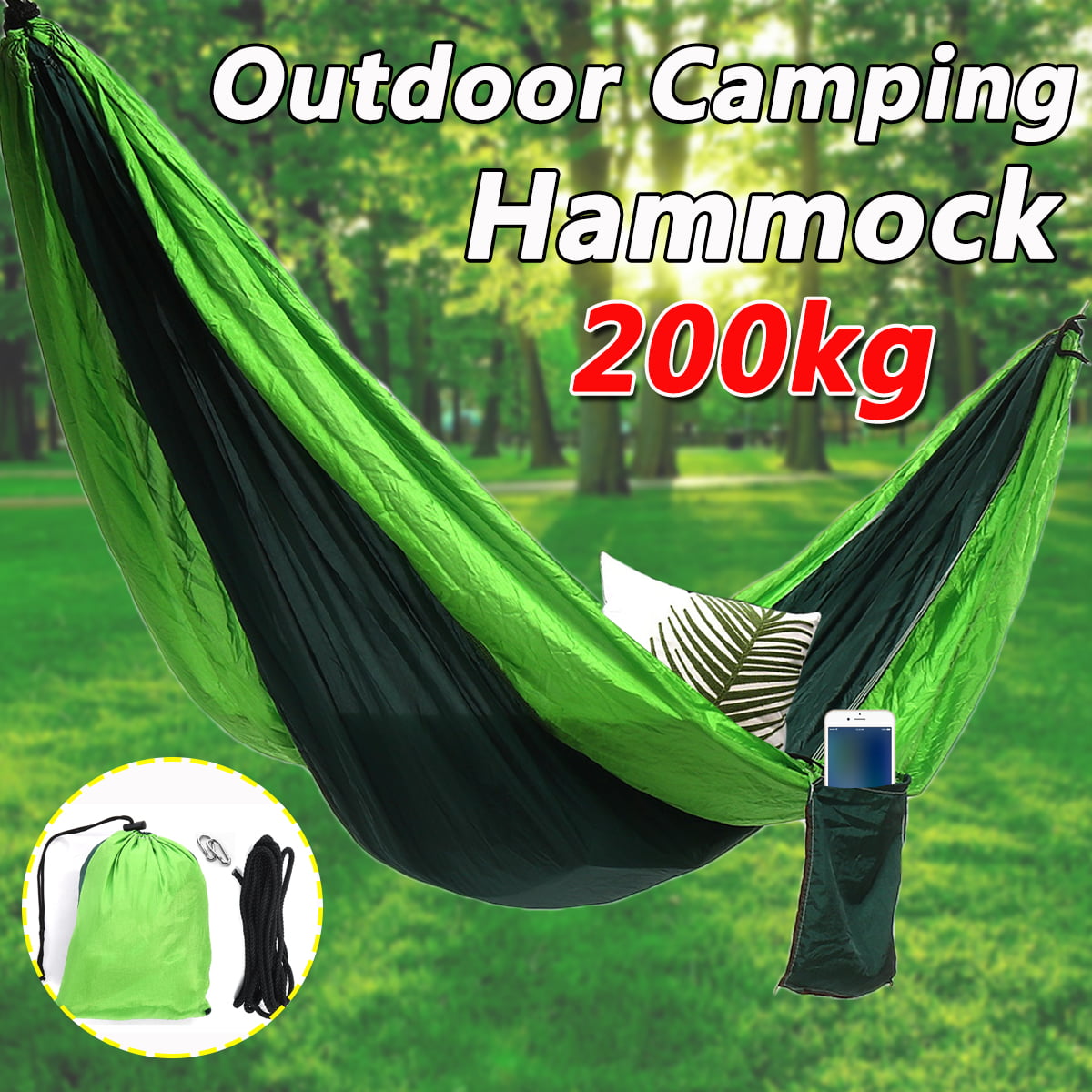 7' HAMMOCK Camping Lightweight Travel Portable Hanging Swing Bed Porch Yard Seat 
