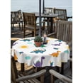thumbnail image 2 of Outdoor Tablecloth with Umbrella Hole for Patio/Picnic/Party/Camping, Cartoon Dinosaur Waterproof Table Cloth Round Cover Washable, Watercolor Funny Cute Dino Sun (Dia 54"), 2 of 8