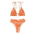 thumbnail image 3 of Aayomet Ensemble Bikini String pour Femmes Maillot de Bain Bikini Taille Haute (Orange, L), 3 of 5